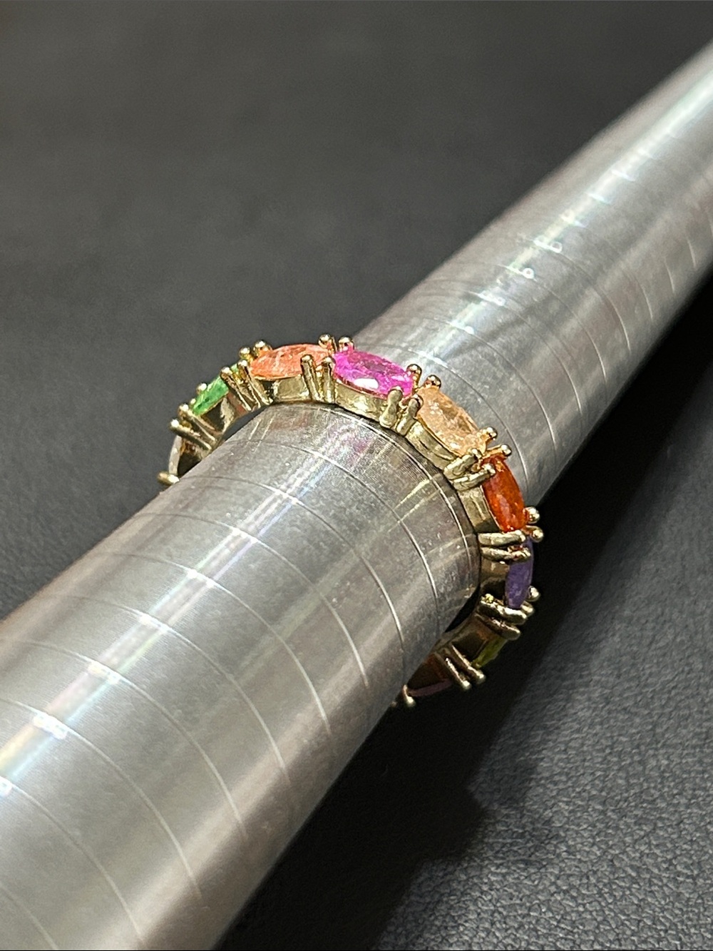 New multicolored gold ring, ~7.75